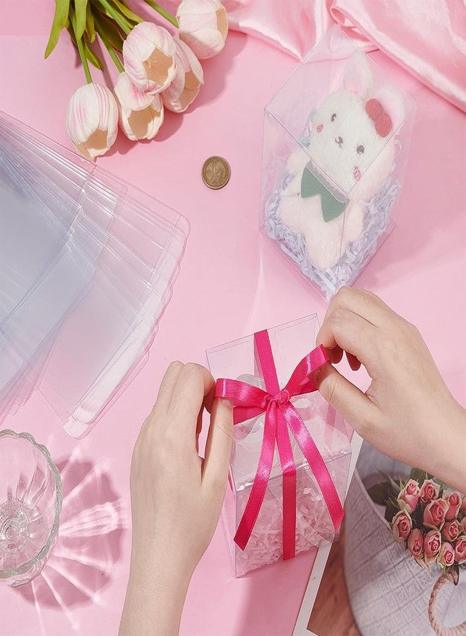 بينيكريت مجموعة بينيكريت من 15 علبة هدايا مستطيلة شفافة، مصنوعة من بلاستيك PVC شفاف، مثالية لتغليف الهدايا في حفلات الزفاف وأعياد الميلاد وحفلات توديع العزوبية، بأبعاد 3.54 × 3.54 × 5.55 بوصة. - Image 3